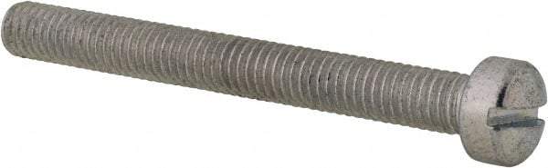 Value Collection - #10-32 UNF, 1-3/4" Length Under Head Slotted Drive Machine Screw - Fillister Head, Grade 2 Steel, Zinc-Plated Finish, Without Washer - Benchmark Tooling