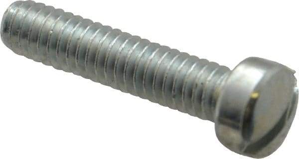 Value Collection - #12-24 UNC, 1" Length Under Head Slotted Drive Machine Screw - Fillister Head, Grade J82 Steel, Zinc-Plated Finish, Without Washer - Benchmark Tooling