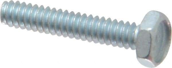 Value Collection - #6-32 UNC, 3/4" Length Under Head Hex Drive Machine Screw - Hex Head, Grade J82 Steel, Zinc-Plated Finish, Without Washer - Benchmark Tooling