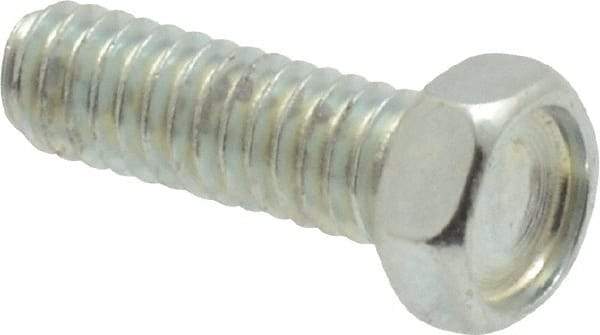 Value Collection - #8-32 UNC, 1/2" Length Under Head Hex Drive Machine Screw - Hex Head, Grade J82 Steel, Zinc-Plated Finish, Without Washer - Benchmark Tooling