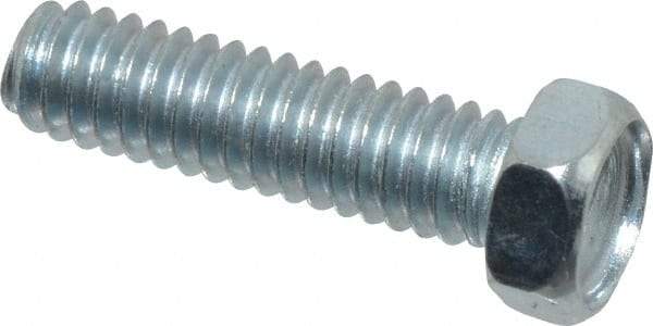 Value Collection - #8-32 UNC, 5/8" Length Under Head Hex Drive Machine Screw - Hex Head, Grade J82 Steel, Zinc-Plated Finish, Without Washer - Benchmark Tooling