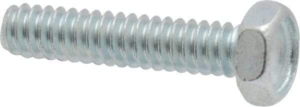 Value Collection - #10-24 UNC, 7/8" Length Under Head Hex Drive Machine Screw - Hex Head, Grade 2 Steel, Zinc-Plated Finish, Without Washer - Benchmark Tooling
