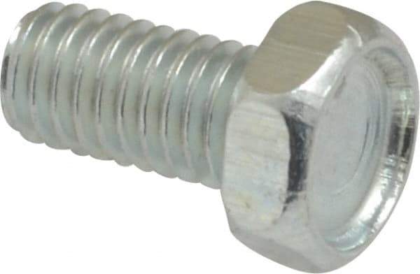 Value Collection - #10-32 UNF, 3/8" Length Under Head Hex Drive Machine Screw - Hex Head, Grade J82 Steel, Zinc-Plated Finish, Without Washer - Benchmark Tooling