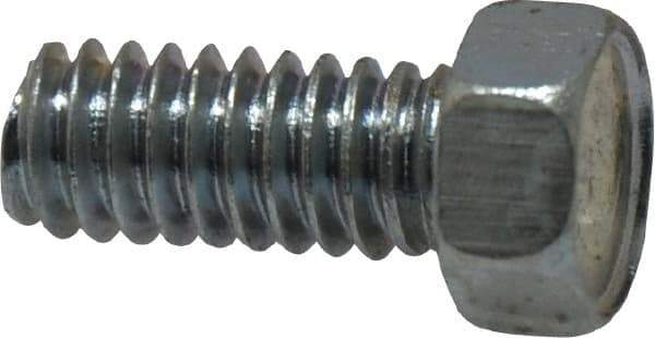 Value Collection - #12-24 UNC, 1/2" Length Under Head Hex Drive Machine Screw - Hex Head, Grade 2 Steel, Zinc-Plated Finish, Without Washer - Benchmark Tooling