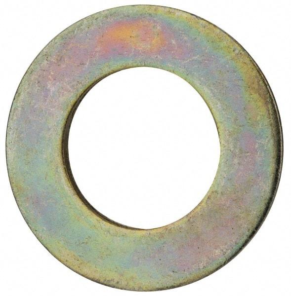 Value Collection - 1-1/8" Screw, Grade 8 Steel SAE Flat Washer - 1-3/16" ID x 2-1/4" OD, 9/64" Thick, Zinc Yellow Dichromate Finish - Benchmark Tooling
