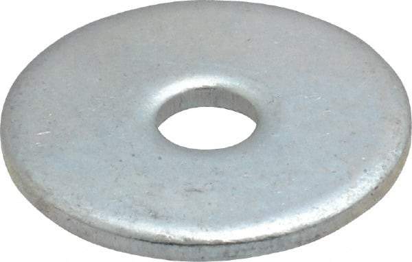 Value Collection - #8 Screw, Steel Fender Flat Washer - 3/16" ID x 3/4" OD, 0.067" Thick, Zinc-Plated Finish - Benchmark Tooling