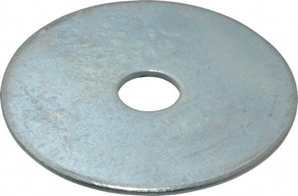 Value Collection - 3/8" Screw, Steel Fender Flat Washer - 3/8" ID x 2" OD, 0.08" Thick, Zinc-Plated Finish - Benchmark Tooling