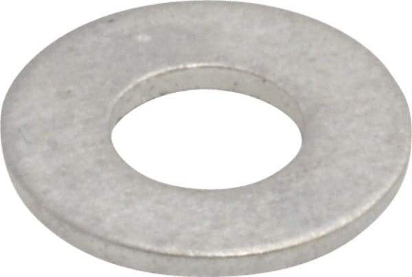 Value Collection - #8 Screw, Aluminum Standard Flat Washer - 0.168" ID x 3/8" OD, 0.032" Thick, Plain Finish - Benchmark Tooling