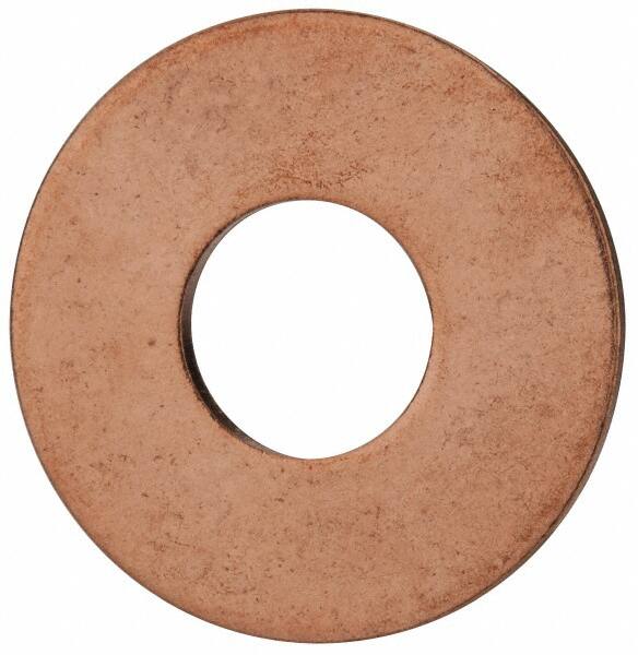 Value Collection - 1/2" Screw, Copper Standard Flat Washer - 0.563" ID x 1-3/8" OD, 0.081" Thick, Plain Finish - Benchmark Tooling