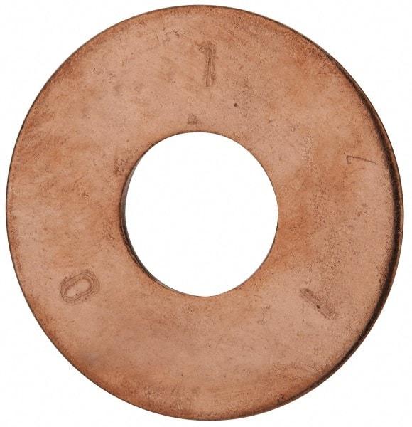 Value Collection - 5/8" Screw, Copper Standard Flat Washer - 0.688" ID x 1-3/4" OD, 0.102" Thick, Plain Finish - Benchmark Tooling