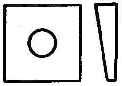 Value Collection - 1-1/8" Bolt, Iron Beveled Square Washer - 1-1/4" ID, 5/8 Minimum Thickness - Benchmark Tooling