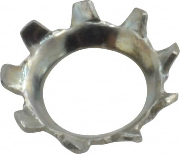 Value Collection - 1/4" Screw, 0.267" ID, Steel External Tooth Lock Washer - 0.454" OD, Zinc-Plated, Grade 2 - Benchmark Tooling