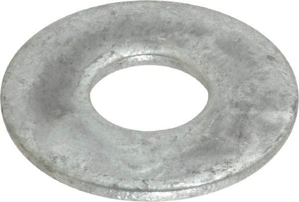 Value Collection - 5/8" Screw, Steel USS Flat Washer - 11/16" ID x 1-3/4" OD, 9/64" Thick, Galvanized Finish - Benchmark Tooling