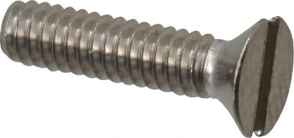 Value Collection - #2-56 UNC, 3/8" OAL Slotted Drive Machine Screw - Flat Head, Grade 18-8 Stainless Steel, Uncoated, Without Washer - Benchmark Tooling