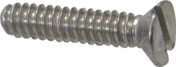 Value Collection - #4-40 UNC, 1/2" OAL Slotted Drive Machine Screw - Flat Head, Grade 18-8 Stainless Steel, Uncoated, Without Washer - Benchmark Tooling