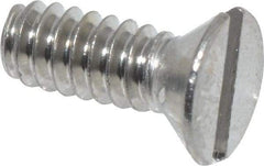 Value Collection - #6-32 UNC, 3/8" OAL Slotted Drive Machine Screw - Flat Head, Grade 18-8 Stainless Steel, Uncoated, Without Washer - Benchmark Tooling