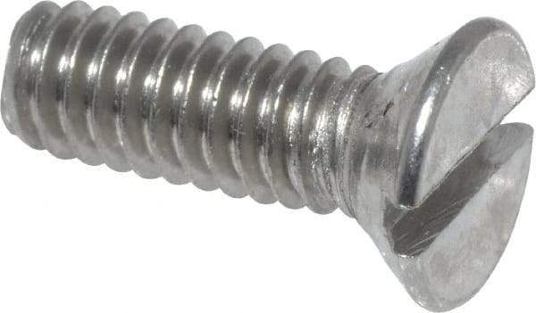Value Collection - #8-32 UNC, 1/2" OAL Slotted Drive Machine Screw - Flat Head, Grade 18-8 Stainless Steel, Uncoated, Without Washer - Benchmark Tooling