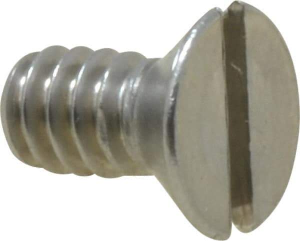 Value Collection - #10-24 UNC, 3/8" OAL Slotted Drive Machine Screw - Flat Head, Grade 18-8 Stainless Steel, Uncoated, Without Washer - Benchmark Tooling