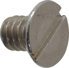 Value Collection - 1/4-20 UNC, 3/8" OAL Slotted Drive Machine Screw - Flat Head, Grade 18-8 Stainless Steel, Uncoated, Without Washer - Benchmark Tooling