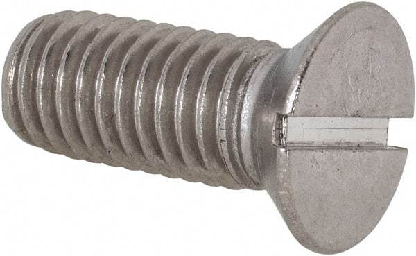 Value Collection - 1/2-13 UNC, 1-1/4" OAL Slotted Drive Machine Screw - Flat Head, Grade 18-8 Stainless Steel, Uncoated, Without Washer - Benchmark Tooling