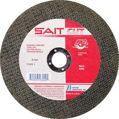 Sait - 4-1/2" 30 Grit Aluminum Oxide Cutoff Wheel - 5/64" Thick, 7/8" Arbor, 13,300 Max RPM, Use with Angle Grinders - Benchmark Tooling