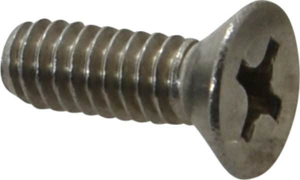 Value Collection - 1/4-20 UNC, 3/4" OAL Phillips Drive Machine Screw - Flat Head, Grade 18-8 Stainless Steel, Uncoated, Without Washer - Benchmark Tooling