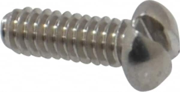 Value Collection - #2-56 UNC, 1/4" Length Under Head Slotted Drive Machine Screw - Round Head, Grade 18-8 Stainless Steel, Uncoated, Without Washer - Benchmark Tooling