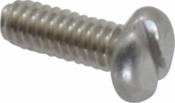 Value Collection - #2-56 UNC, 1/4" Length Under Head Slotted Drive Machine Screw - Pan Head, Grade 18-8 Stainless Steel, Uncoated, Without Washer - Benchmark Tooling