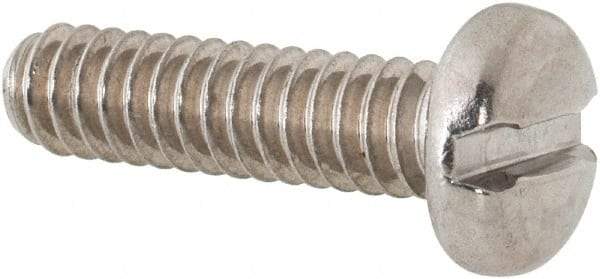 Value Collection - #10-24 UNC, 3/4" Length Under Head Slotted Drive Machine Screw - Pan Head, Grade 18-8 Stainless Steel, Uncoated, Without Washer - Benchmark Tooling
