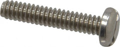 Value Collection - #10-24 UNC, 1" Length Under Head Slotted Drive Machine Screw - Pan Head, Grade 18-8 Stainless Steel, Uncoated, Without Washer - Benchmark Tooling