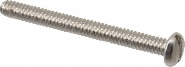Value Collection - #10-24 UNC, 2" Length Under Head Slotted Drive Machine Screw - Pan Head, Grade 18-8 Stainless Steel, Uncoated, Without Washer - Benchmark Tooling