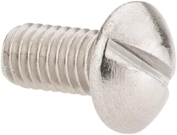 Value Collection - #10-32 UNF, 3/8" Length Under Head Slotted Drive Machine Screw - Pan Head, Grade 18-8 Stainless Steel, Uncoated, Without Washer - Benchmark Tooling