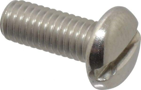 Value Collection - #10-32 UNF, 1/2" Length Under Head Slotted Drive Machine Screw - Pan Head, Grade 18-8 Stainless Steel, Uncoated, Without Washer - Benchmark Tooling