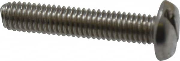 Value Collection - #10-32 UNF, 1" Length Under Head Slotted Drive Machine Screw - Pan Head, Grade 18-8 Stainless Steel, Uncoated, Without Washer - Benchmark Tooling