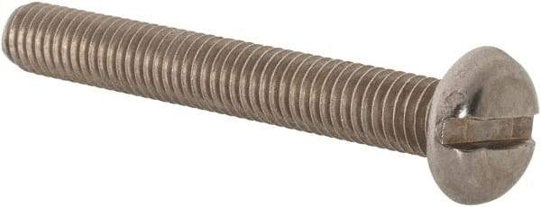 Value Collection - #10-32 UNF, 1-1/2" Length Under Head Slotted Drive Machine Screw - Pan Head, Grade 18-8 Stainless Steel, Uncoated, Without Washer - Benchmark Tooling