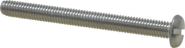 Value Collection - #10-32 UNF, 2" Length Under Head Slotted Drive Machine Screw - Pan Head, Grade 18-8 Stainless Steel, Uncoated, Without Washer - Benchmark Tooling