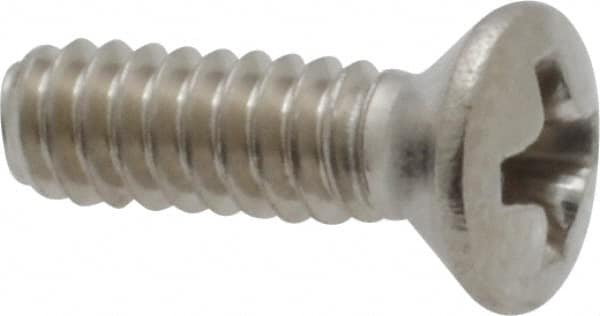 Value Collection - #4-40 UNC, 3/8" OAL Phillips Drive Machine Screw - Oval Head, Grade 18-8 Stainless Steel, Uncoated, Without Washer - Benchmark Tooling