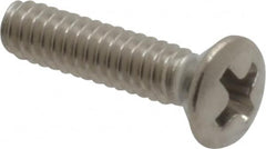 Value Collection - #4-40 UNC, 1/2" OAL Phillips Drive Machine Screw - Oval Head, Grade 18-8 Stainless Steel, Uncoated, Without Washer - Benchmark Tooling
