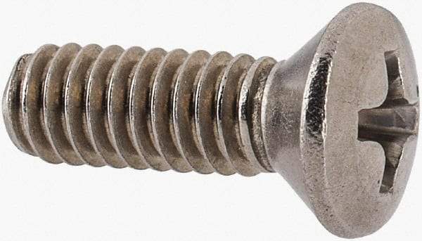 Value Collection - #8-32 UNC, 1/2" OAL Phillips Drive Machine Screw - Oval Head, Grade 18-8 Stainless Steel, Uncoated, Without Washer - Benchmark Tooling