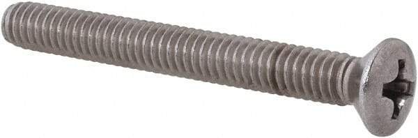 Value Collection - #8-32 UNC, 1-1/2" OAL Phillips Drive Machine Screw - Oval Head, Grade 18-8 Stainless Steel, Uncoated, Without Washer - Benchmark Tooling