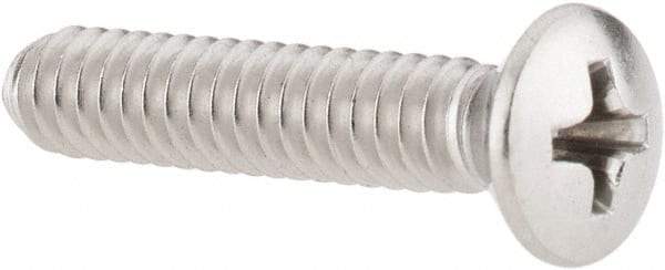 Value Collection - #10-24 UNC, 1" OAL Phillips Drive Machine Screw - Oval Head, Grade 18-8 Stainless Steel, Uncoated, Without Washer - Benchmark Tooling