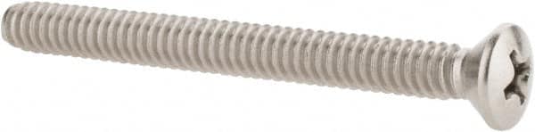 Value Collection - #10-24 UNC, 2" OAL Phillips Drive Machine Screw - Oval Head, Grade 18-8 Stainless Steel, Uncoated, Without Washer - Benchmark Tooling