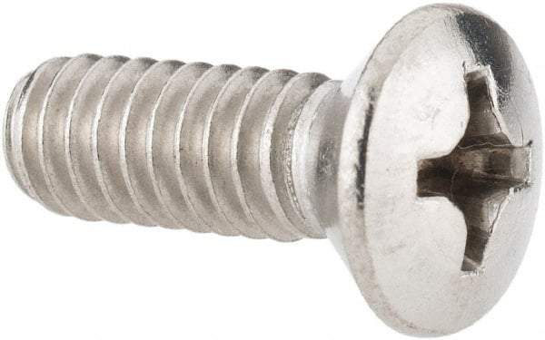Value Collection - 1/4-20 UNC, 3/4" OAL Phillips Drive Machine Screw - Oval Head, Grade 18-8 Stainless Steel, Uncoated, Without Washer - Benchmark Tooling