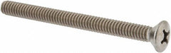 Value Collection - 1/4-20 UNC, 3" OAL Phillips Drive Machine Screw - Oval Head, Grade 18-8 Stainless Steel, Uncoated, Without Washer - Benchmark Tooling