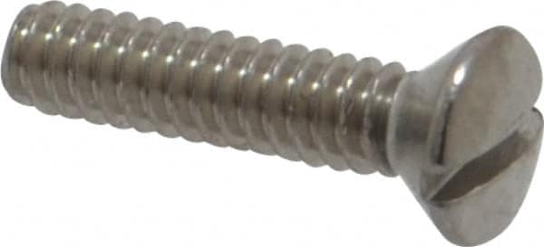 Value Collection - #4-40 UNC, 1/2" OAL Slotted Drive Machine Screw - Oval Head, Grade 18-8 Stainless Steel, Uncoated, Without Washer - Benchmark Tooling