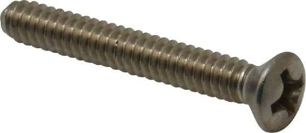 Value Collection - #6-32 UNC, 1" OAL Slotted Drive Machine Screw - Oval Head, Grade 18-8 Stainless Steel, Uncoated, Without Washer - Benchmark Tooling