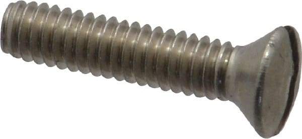 Value Collection - #8-32 UNC, 3/4" OAL Slotted Drive Machine Screw - Oval Head, Grade 18-8 Stainless Steel, Uncoated, Without Washer - Benchmark Tooling
