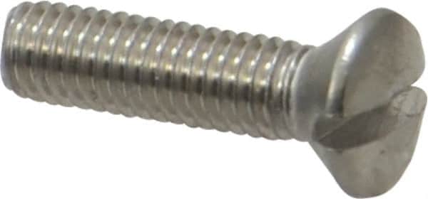 Value Collection - #10-32 UNF, 3/4" OAL Slotted Drive Machine Screw - Oval Head, Grade 18-8 Stainless Steel, Uncoated, Without Washer - Benchmark Tooling