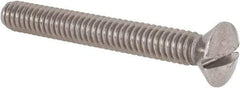 Value Collection - 1/4-20 UNC, 2" OAL Slotted Drive Machine Screw - Oval Head, Grade 18-8 Stainless Steel, Uncoated, Without Washer - Benchmark Tooling