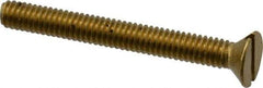 Value Collection - #8-32 UNC, 1-1/2" OAL Slotted Drive Machine Screw - Flat Head, Brass, Without Washer - Benchmark Tooling